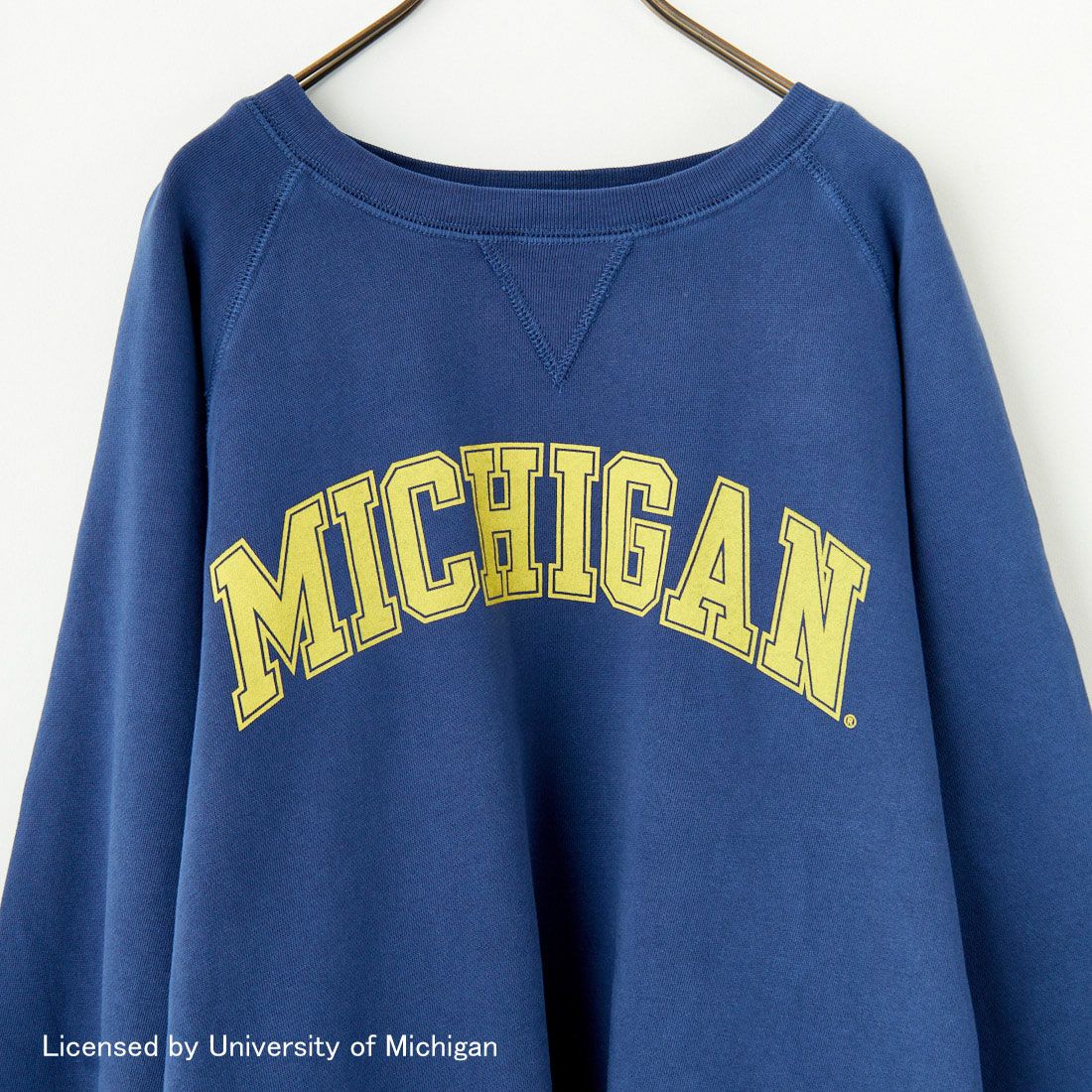 GOOD ROCK SPEED [グッドロックスピード] UNIVERSITY OF MICHIGAN ラグランスウェットシャツ [24MCG202W] LT.NAVY
