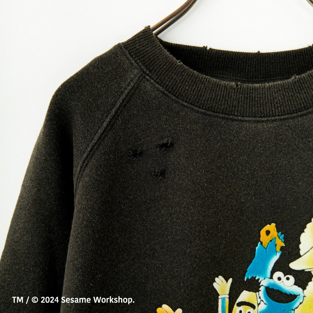 Jeans Factory Clothes [ジーンズファクトリークローズ] キャラダメージスウェット SESAME STREET [JFC-244-086] SESAME STR