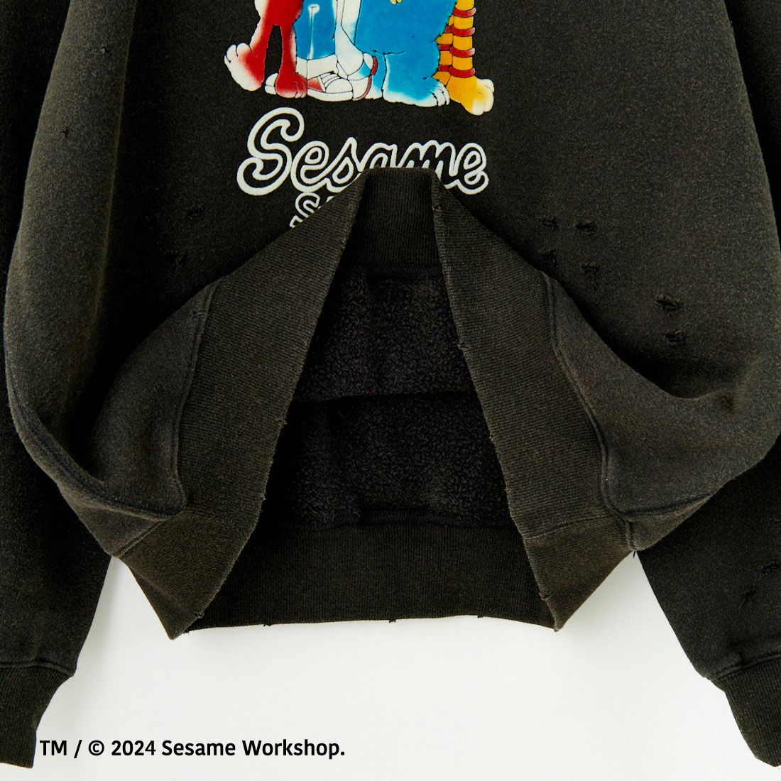 Jeans Factory Clothes [ジーンズファクトリークローズ] キャラダメージスウェット SESAME STREET [JFC-244-086] SESAME STR
