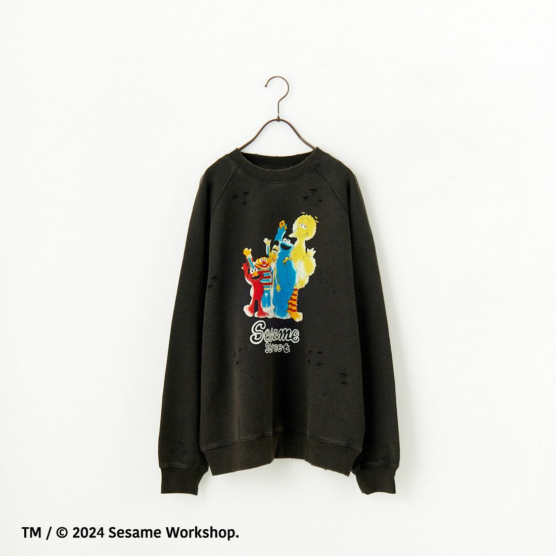 Jeans Factory Clothes [ジーンズファクトリークローズ] キャラダメージスウェット SESAME STREET [JFC-244-086]