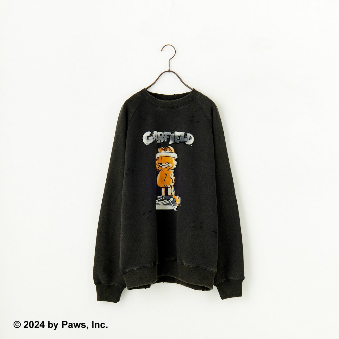 Jeans Factory Clothes [ジーンズファクトリークローズ] キャラダメージスウェット GARFIELD [JFC-244-089]