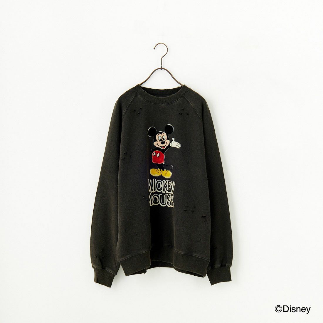 Jeans Factory Clothes [ジーンズファクトリークローズ] キャラダメージスウェット MICKEY MOUSE [JFC-244-087]