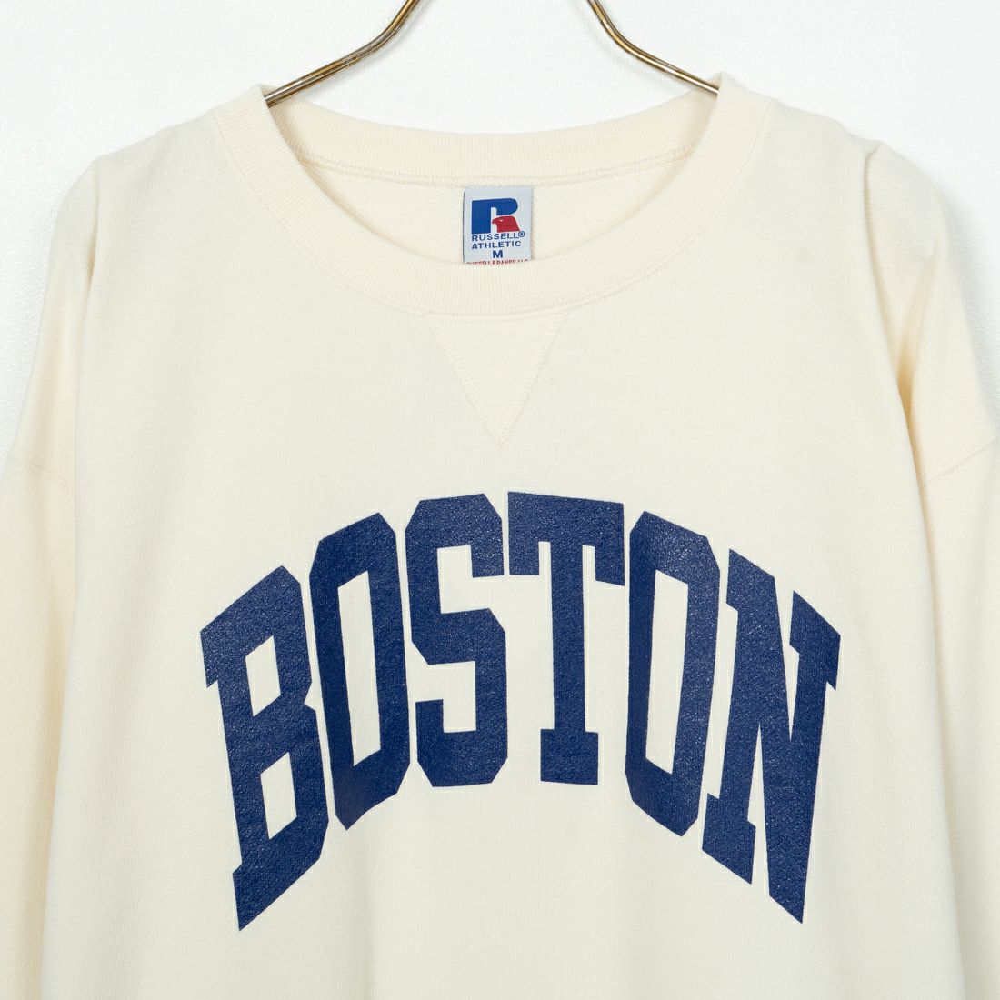 RUSSELL ATHLETIC [ラッセル アスレチック] 別注 カレッジロゴプリントスウェット [RC-243501IN-JF] CREAM