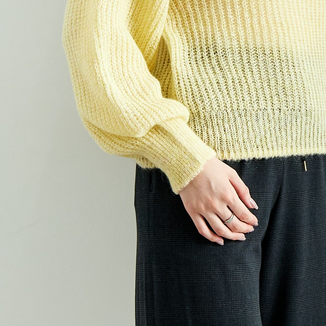 Jeans Factory Clothes [ジーンズファクトリークローズ] ホールガーメント モヘアプルオーバー [114-2063] ｲｴﾛｰ