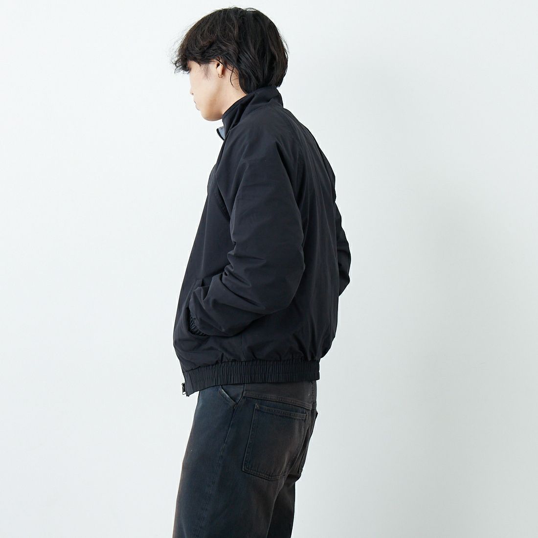 NIKE [ナイキ] ナイキ クラブフューチュラジャケット [FZ0657] 010 BLACK &&モデル身長：179cm 着用サイズ：L&&