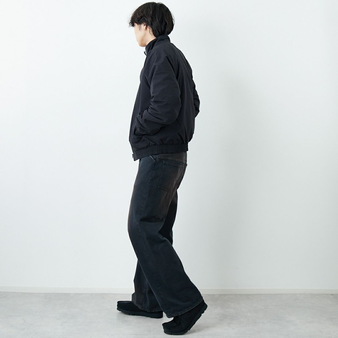 NIKE [ナイキ] ナイキ クラブフューチュラジャケット [FZ0657] 010 BLACK &&モデル身長：179cm 着用サイズ：L&&
