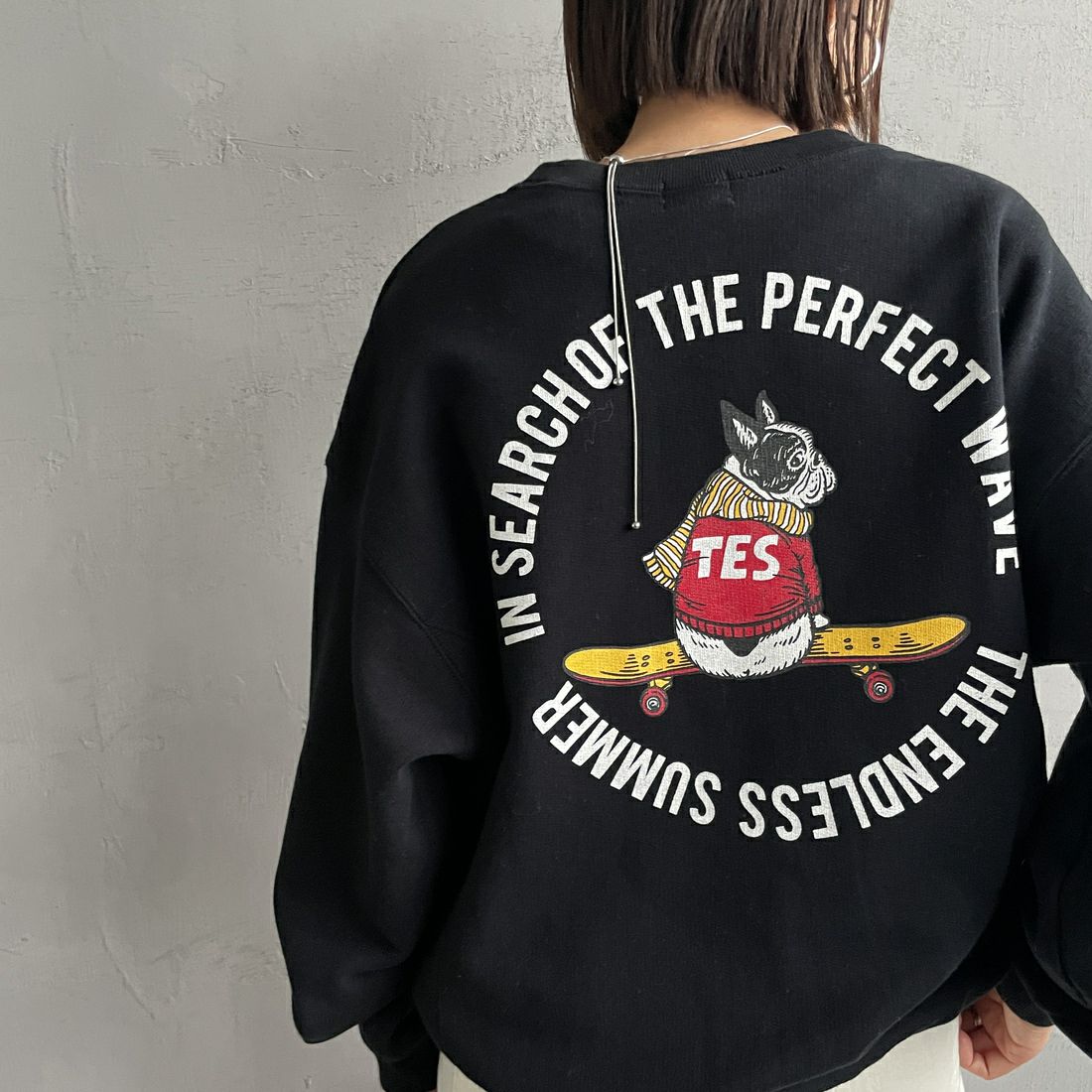 The Endless Summer [エンドレスサマー] 別注 BUHI サークルロゴバックプリントスウェット [FH-24774509-JF] 01 BLACK