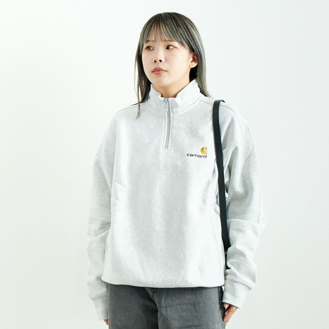 carhartt WIP [カーハートダブリューアイピー] ハーフジップアメリカンスクリプトスウェットシャツ [I027014]