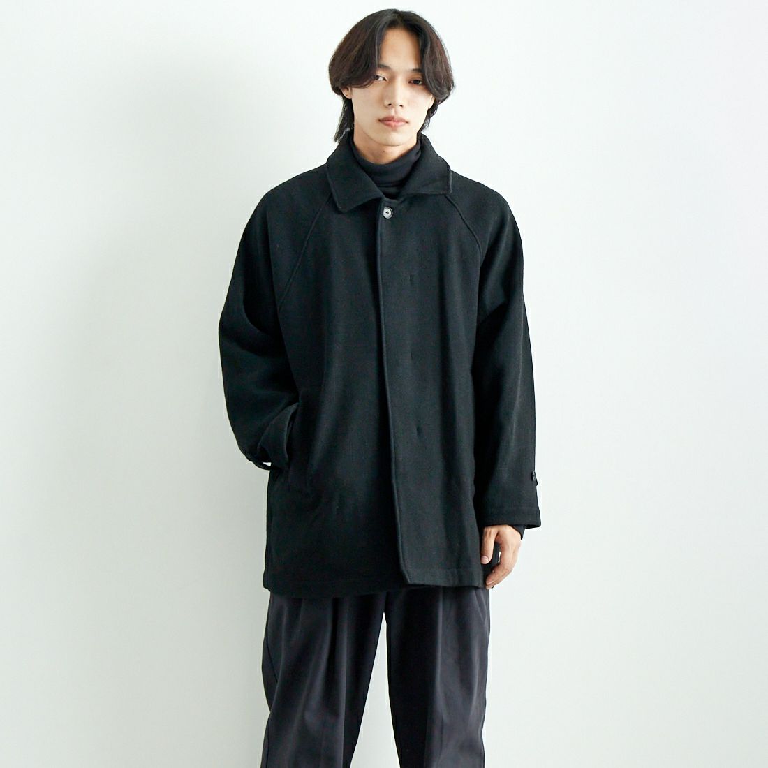 Vince レザースリーブ ショールカラー コート S グレー ビンス  