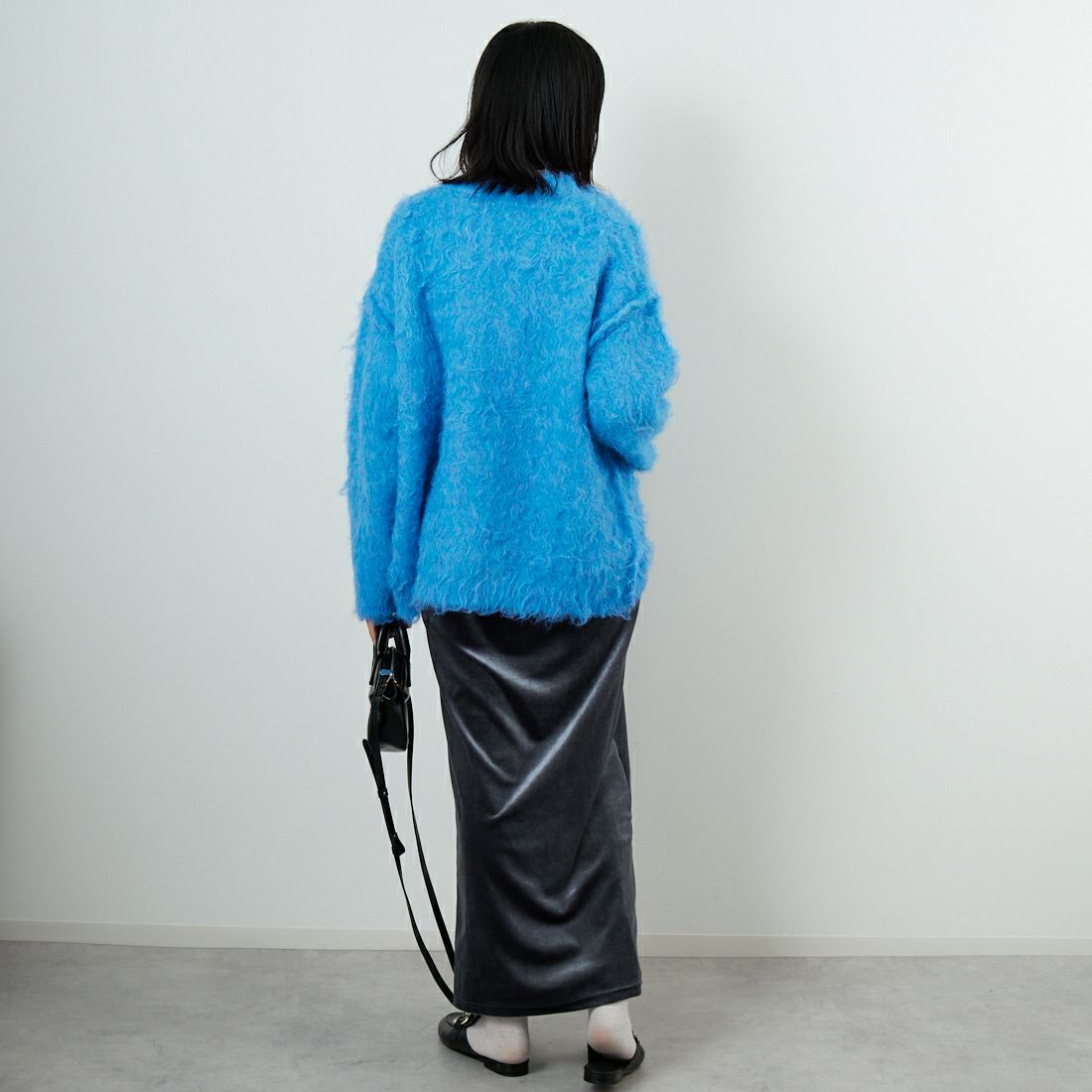 MAISON SPECIAL [メゾンスペシャル] フラッフィーシャギーカーディガン [21242365701] T.BLU &&モデル身長：162cm 着用サイズ：F&&