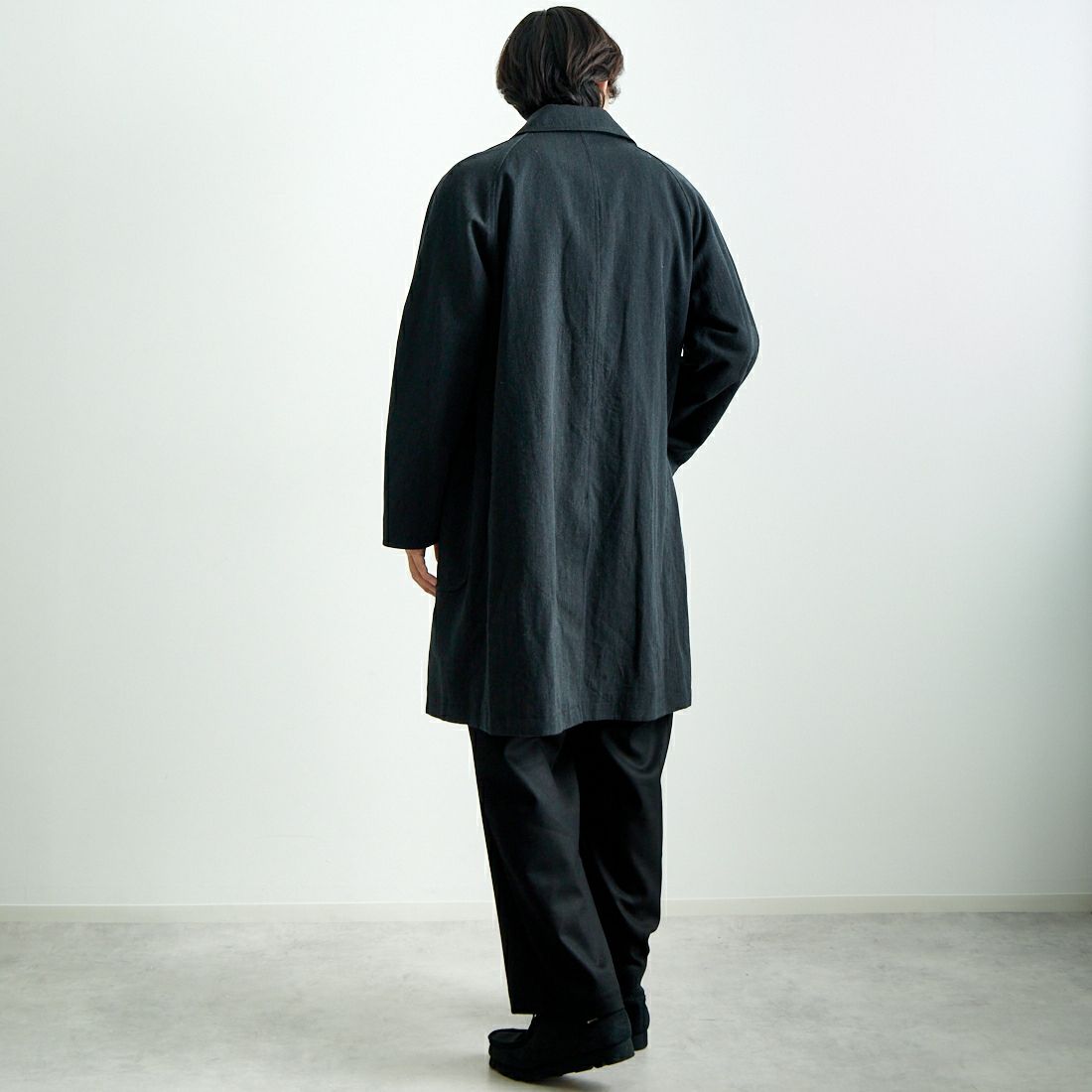 A VONTADE [アボンタージ] ラグランロングコート [VTD-0559-CT] 1 CHARCOAL &&モデル身長：179cm 着用サイズ：M&&