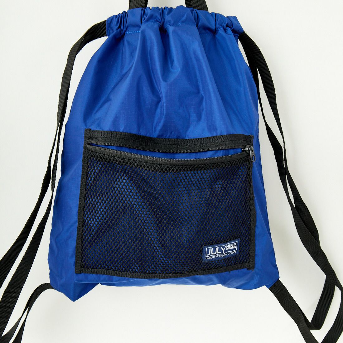 JULY NINE [ジュライナイン] 別注 メッシュポケット ナイロンナップサック [JLN2001001-JF] BLUE