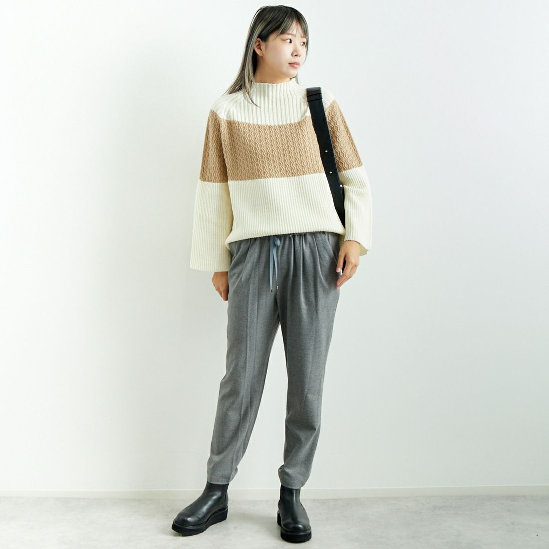 Jeans Factory Clothes [ジーンズファクトリークローズ] コスミカルウォームテーパードパンツ [21243059] 002 Mｸﾞﾚｰ &&モデル身長：167cm 着用サイズ：40&&