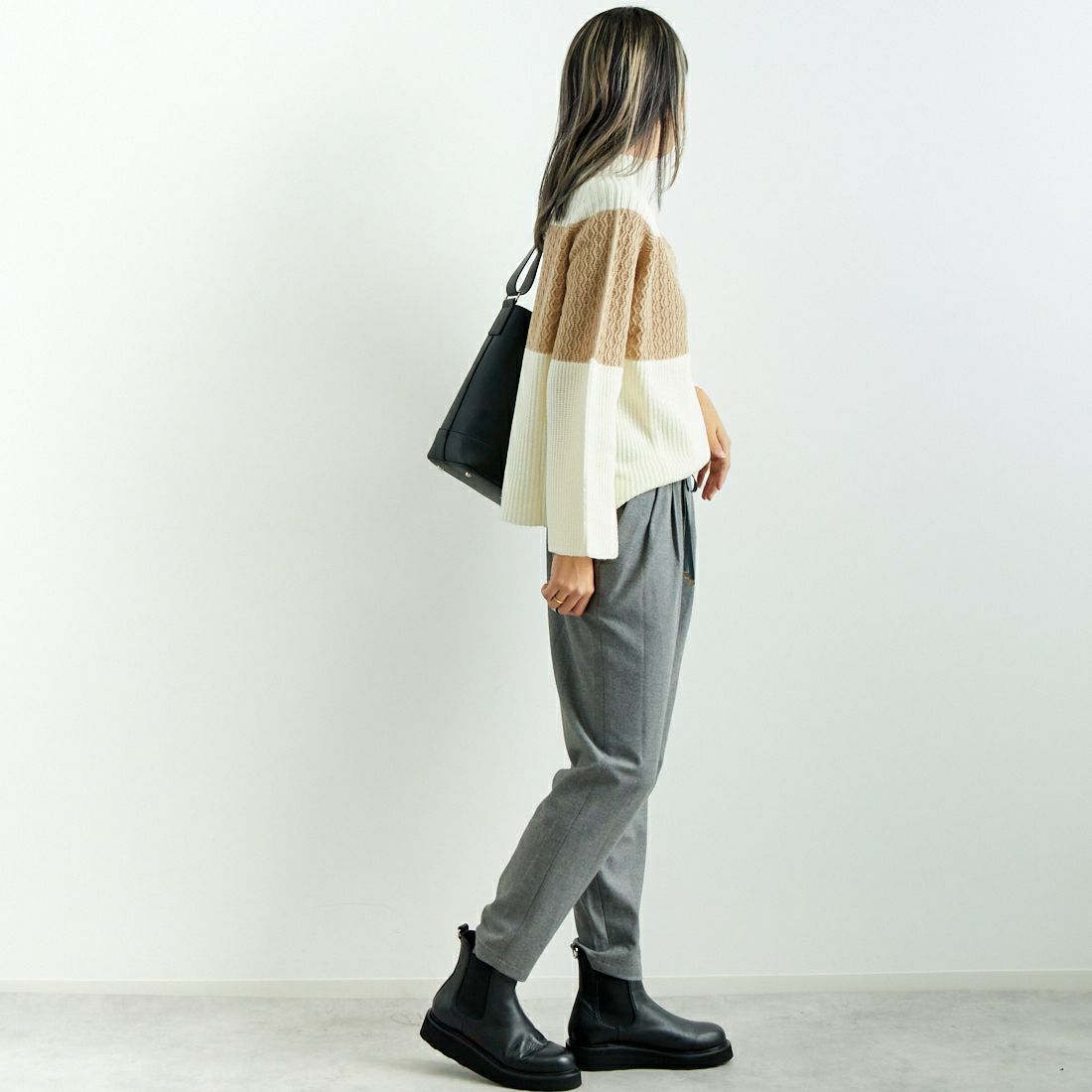 Jeans Factory Clothes [ジーンズファクトリークローズ] コスミカルウォームテーパードパンツ [21243059] 002 Mｸﾞﾚｰ &&モデル身長：167cm 着用サイズ：40&&