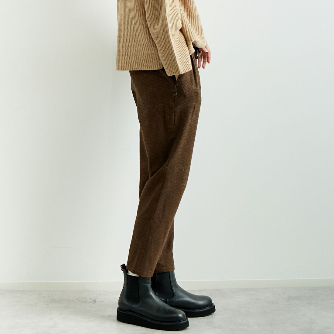 Jeans Factory Clothes [ジーンズファクトリークローズ] コスミカルウォームテーパードパンツ [21243059-1] 036 ﾌﾞﾗｳﾝ &&モデル身長：167cm 着用サイズ：40&&