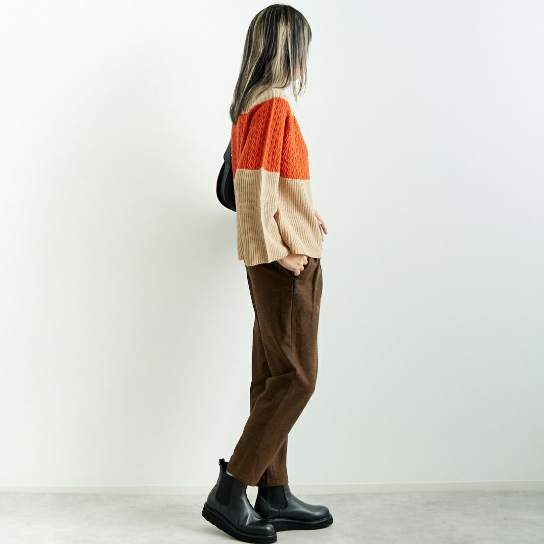 Jeans Factory Clothes [ジーンズファクトリークローズ] コスミカルウォームテーパードパンツ [21243059-1] 036 ﾌﾞﾗｳﾝ &&モデル身長：167cm 着用サイズ：40&&