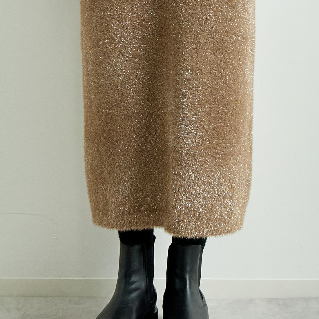 Jeans Factory Clothes [ジーンズファクトリークローズ] ラメシャギースカート [11243814] ﾀﾞｰｸﾌﾞﾗｳﾝ