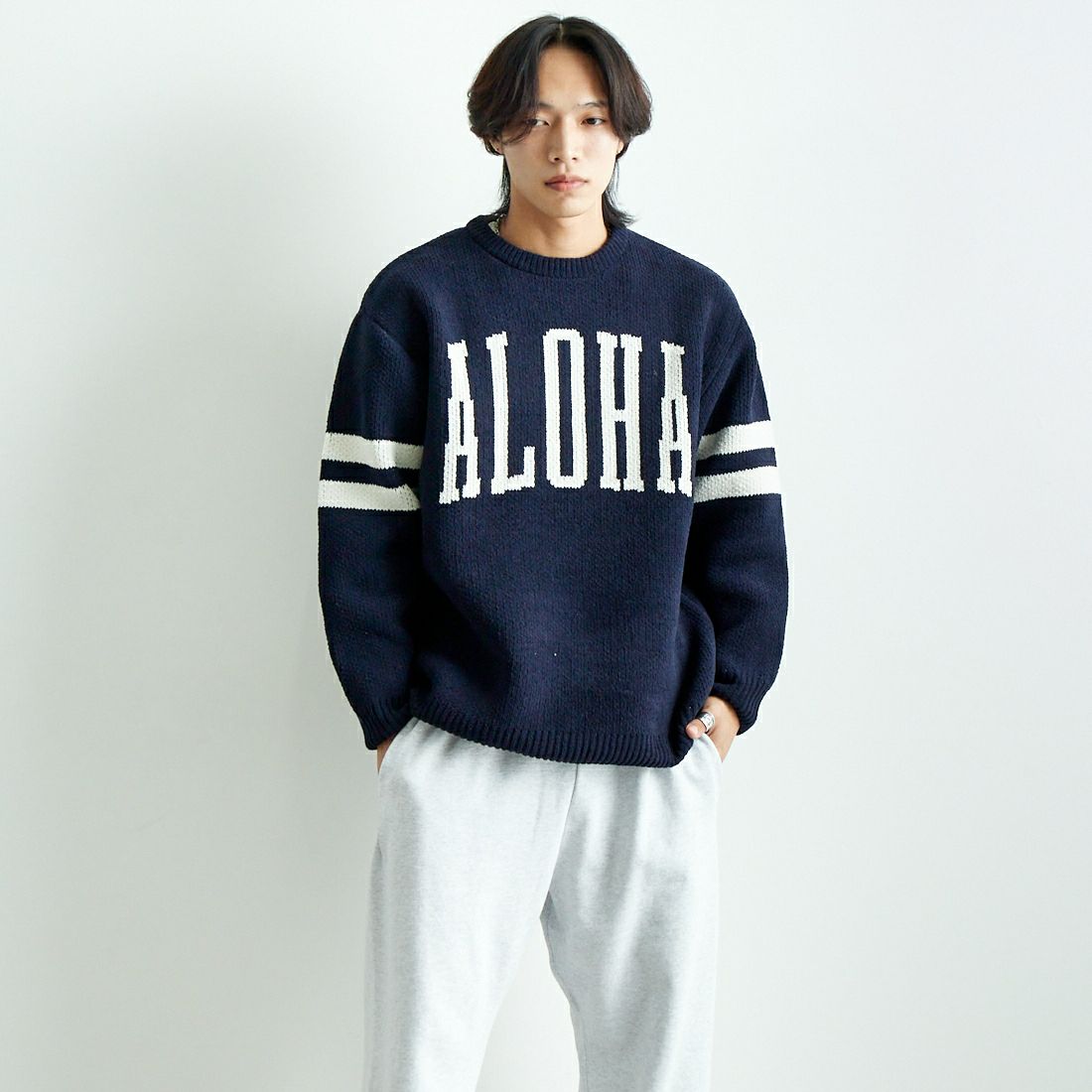 NVY&&モデル身長：179cm 着用サイズ：L&&