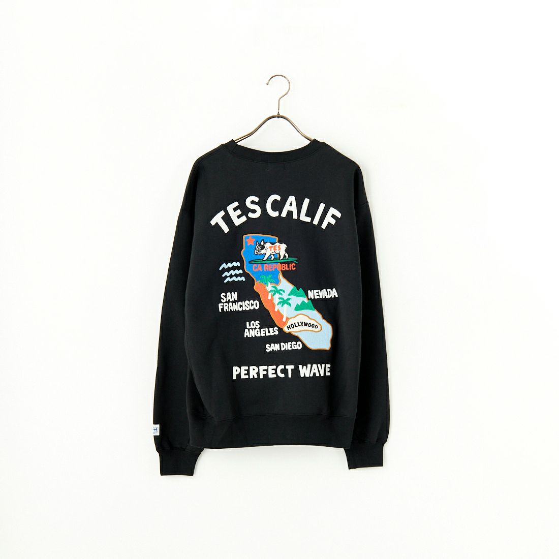 The Endless Summer [エンドレスサマー] 別注 TES CALIF MAP バック刺繍スウェット [C-24774504-JF] 01 BLACK