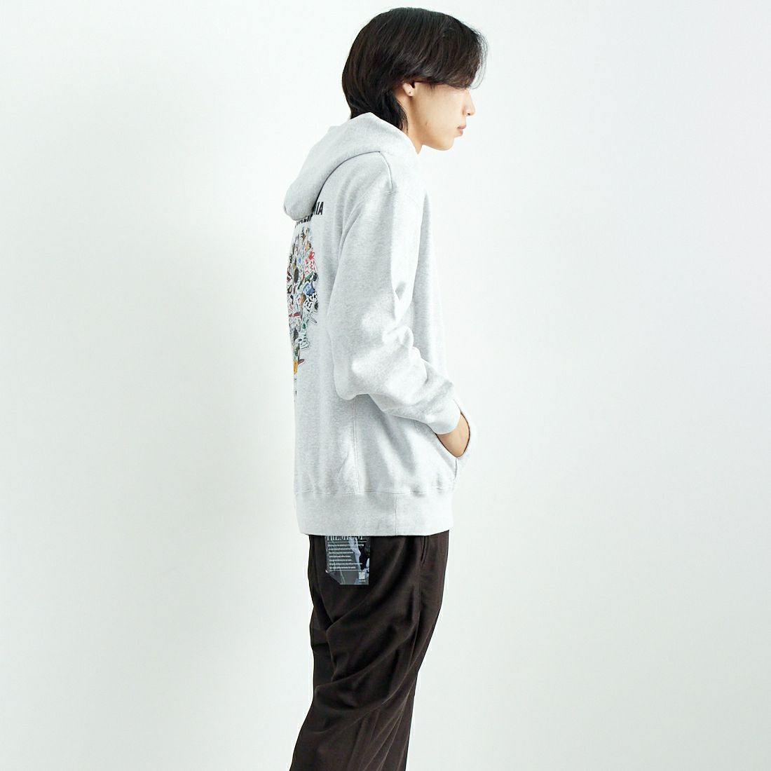 The Endless Summer [エンドレスサマー] BUHI オールスタースウェットパーカー [FH-24774322] 03 GRAY &&モデル身長：179cm 着用サイズ：L&&