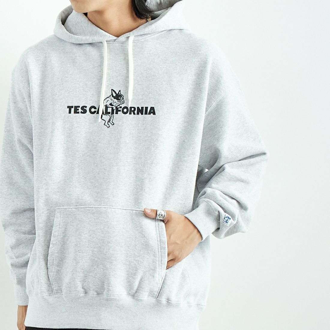 The Endless Summer [エンドレスサマー] BUHI オールスタースウェットパーカー [FH-24774322] 03 GRAY &&モデル身長：179cm 着用サイズ：L&&