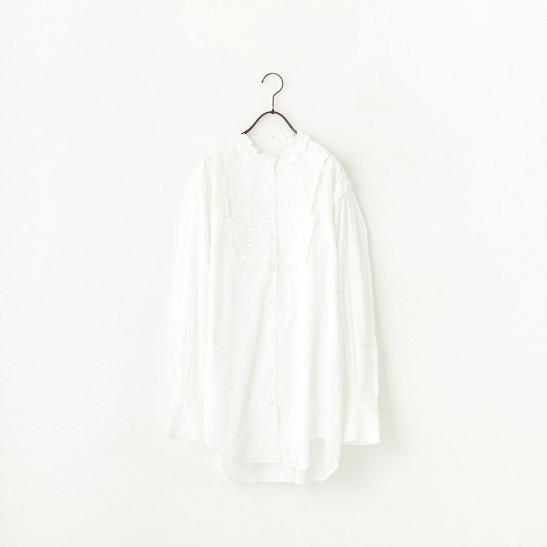 crinkle crinkle crinkle [クリンクル クリンクル クリンクル] ピンタックフリルブラウス [CC-3006] WHITE