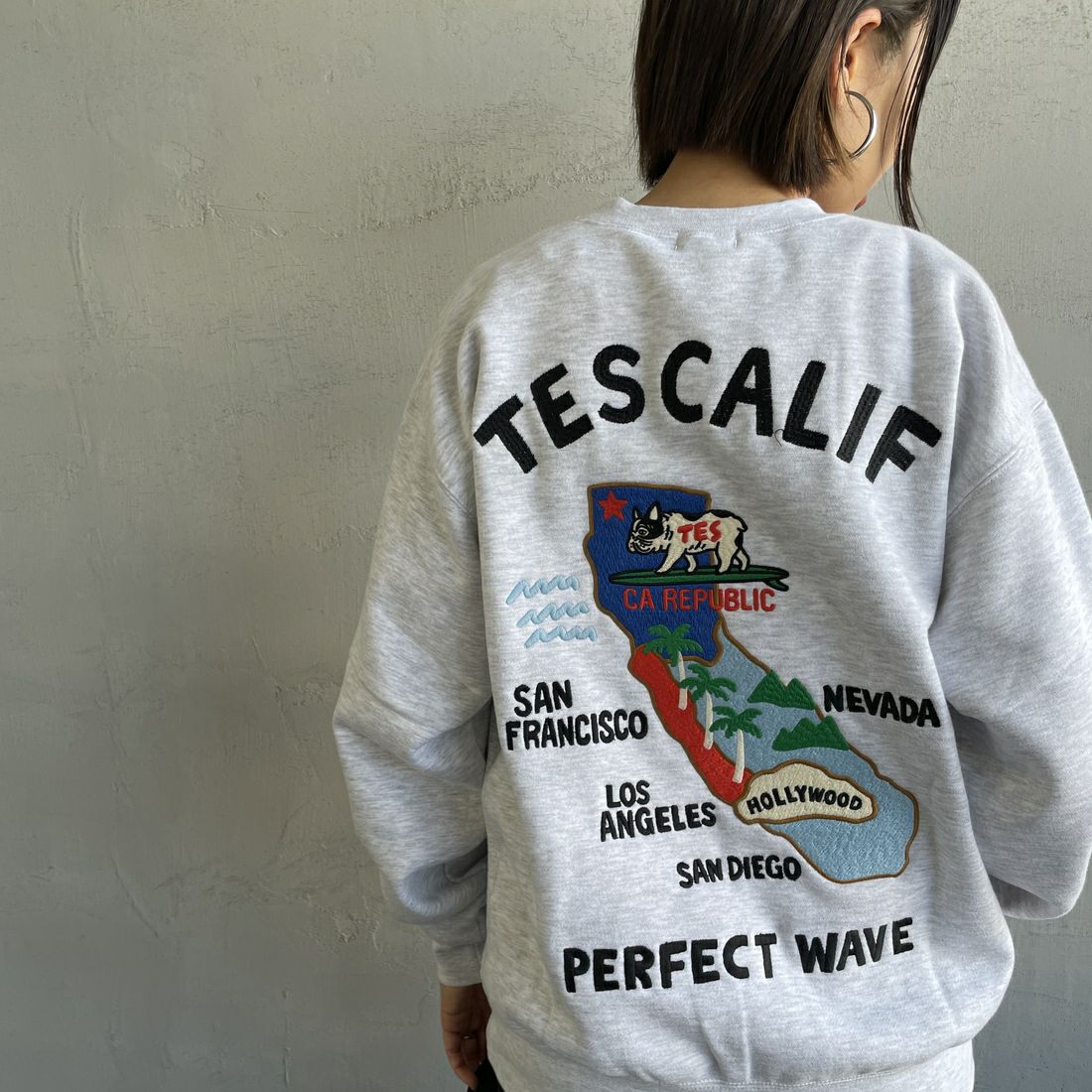The Endless Summer [エンドレスサマー] 別注 TES CALIF MAP バック刺繍スウェット [C-24774504-JF] 03 GRAY