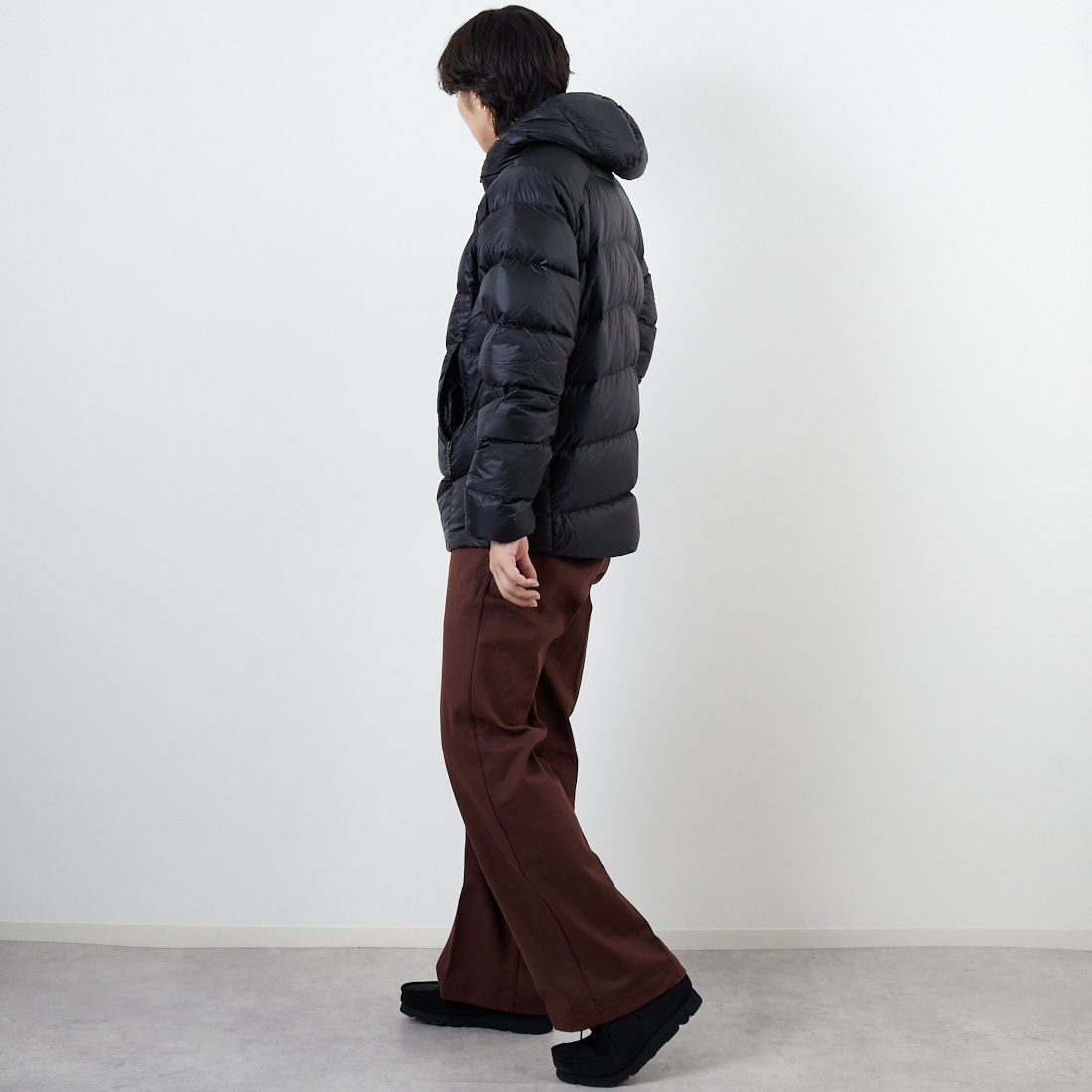 patagonia [パタゴニア] メンズ フィッツロイ ダウンフーディ [85500] BLK &&モデル身長：179cm 着用サイズ：M&&