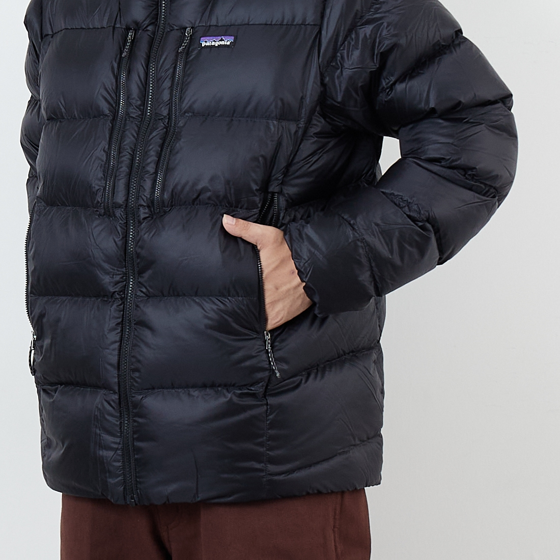 patagonia [パタゴニア] メンズ フィッツロイ ダウンフーディ [85500] BLK &&モデル身長：179cm 着用サイズ：M&&