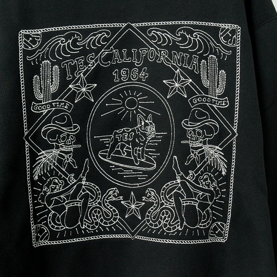 The Endless Summer [エンドレスサマー] 別注 バンダナ刺&#32353;スウェットパーカー [C-24774508-JF] 01 BLACK