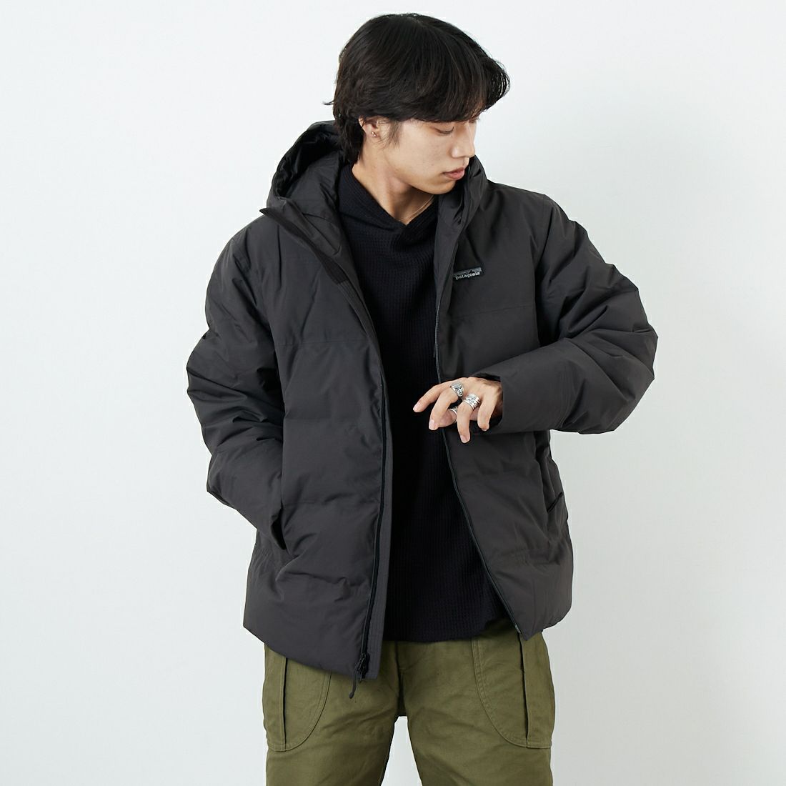 patagonia [パタゴニア] メンズ ジャクソン グレイシャージャケット [27921] BLK &&モデル身長：179cm 着用サイズ：L&&