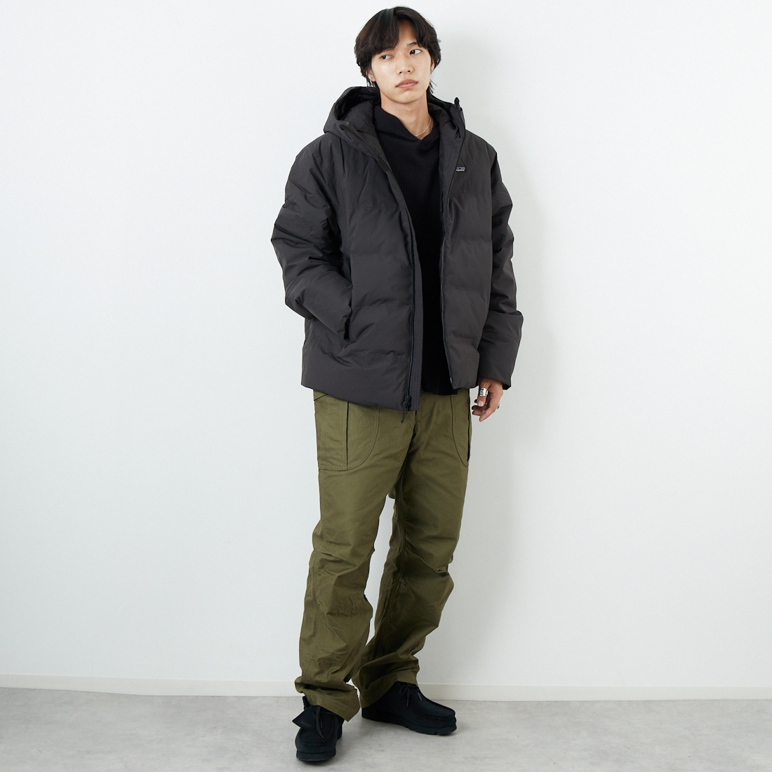 patagonia [パタゴニア] メンズ ジャクソン グレイシャージャケット [27921] BLK &&モデル身長：179cm 着用サイズ：L&&