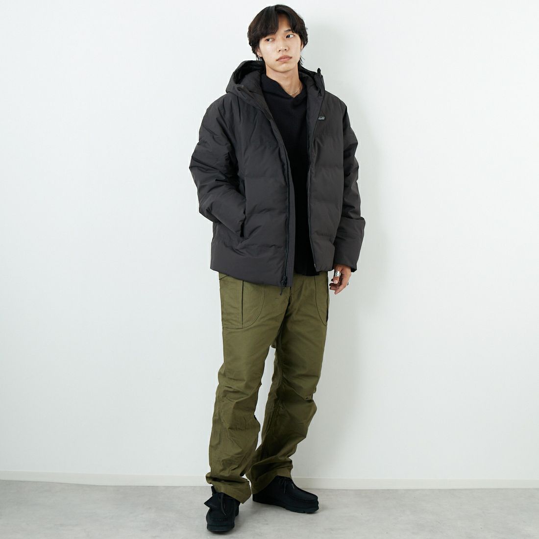 patagonia [パタゴニア] メンズ ジャクソン グレイシャージャケット [27921] BLK &&モデル身長：179cm 着用サイズ：L&&