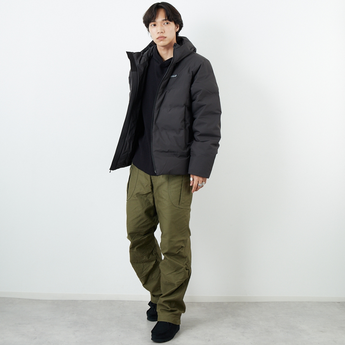 patagonia [パタゴニア] メンズ ジャクソン グレイシャージャケット [27921] BLK &&モデル身長：179cm 着用サイズ：L&&