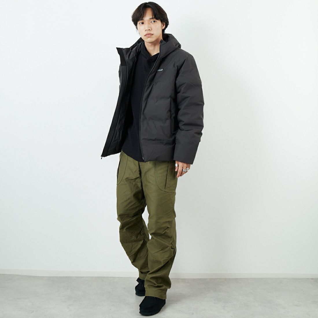 patagonia [パタゴニア] メンズ ジャクソン グレイシャージャケット [27921] BLK &&モデル身長：179cm 着用サイズ：L&&