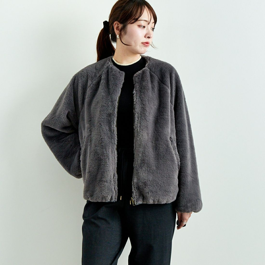 08 ﾁｬｺｰﾙ&&モデル身長：167cm 着用サイズ：F&&