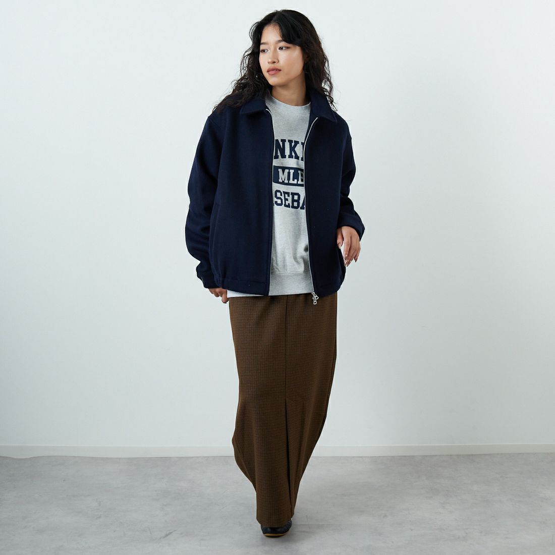 FIDELITY [フィデリティ] ダブルビーバーメルトン スイングトップ [C-24775023] 68 YANKEE &&モデル身長：162cm 着用サイズ：M&&