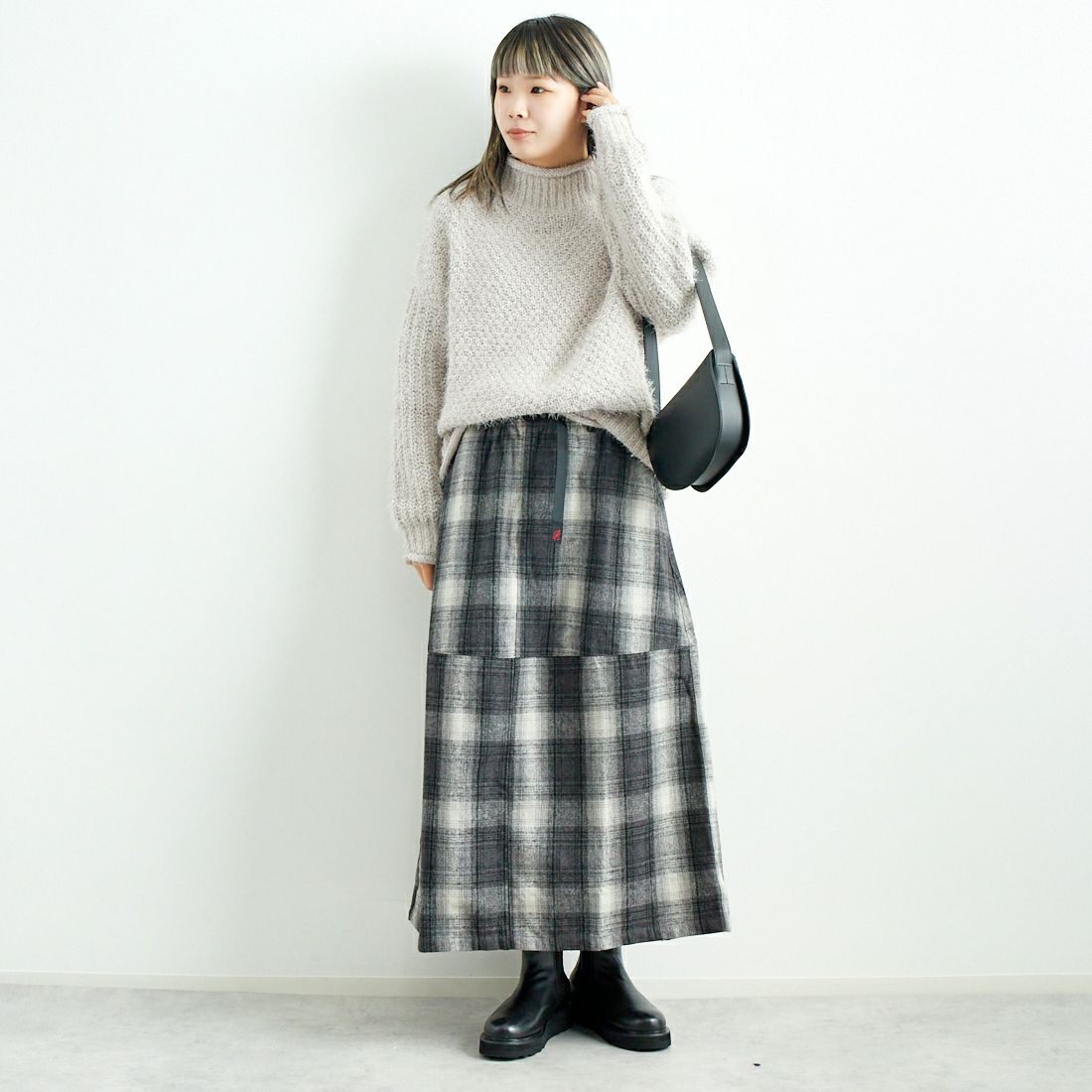 Jf Ready Made [ジェイエフレディメイド] ラメモールバスケット編みプルオーバー [3224424] ｸﾞﾚｰﾍﾞｰｼﾞｭ &&モデル身長：167cm 着用サイズ：F&&