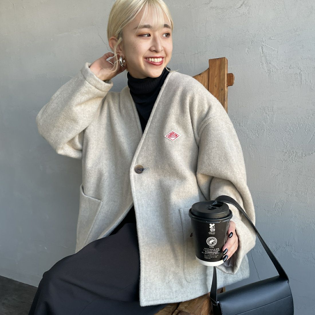 DANTONウールライトパイルVネックジャケット DANTON [ダントン] W SINGLE WOOL PILE V NECK JACKET [DT