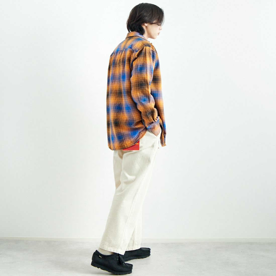 VALTA [ヴァルタ] 別注 シャーリングシャツ [VA24AW3041-JF] CH310 YEL &&モデル身長：179cm 着用サイズ：L&&