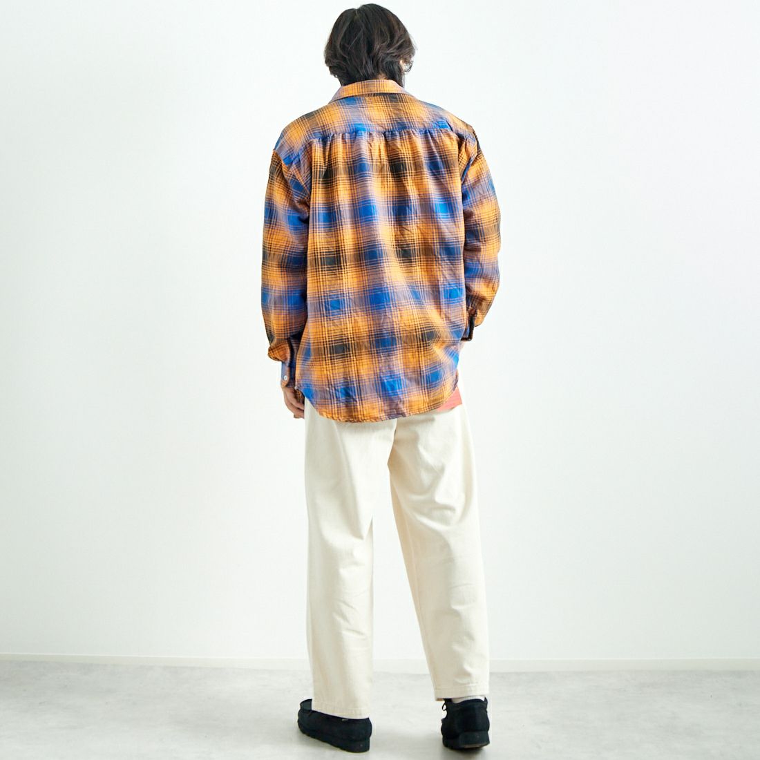 VALTA [ヴァルタ] 別注 シャーリングシャツ [VA24AW3041-JF] CH310 YEL &&モデル身長：179cm 着用サイズ：L&&