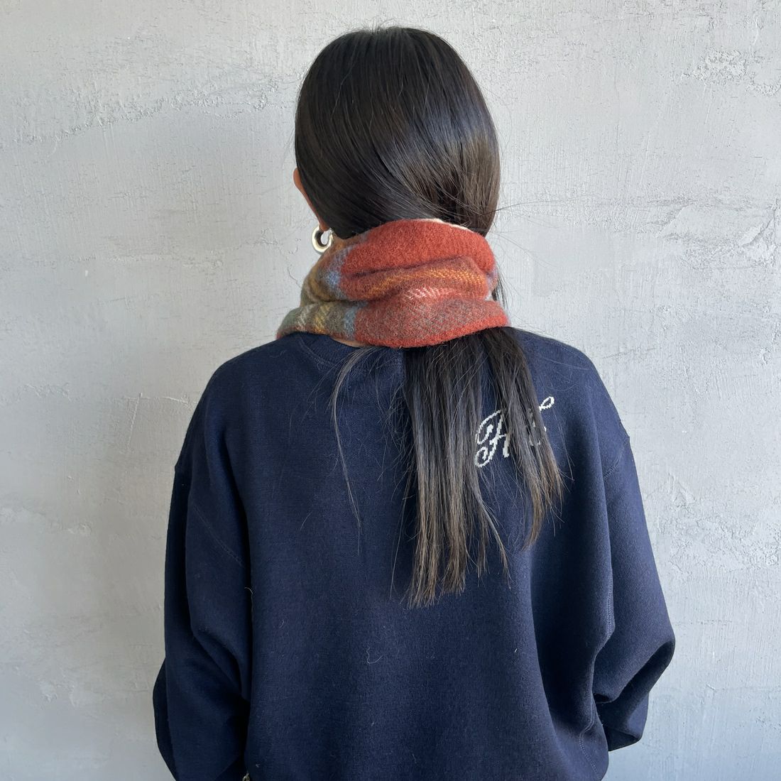 TWEED MILL [ツィードミル] 別注 チェック×フリース リバーシブル差し込みマフラー [17-93-PNWFL-JF] ANTIQUE RO