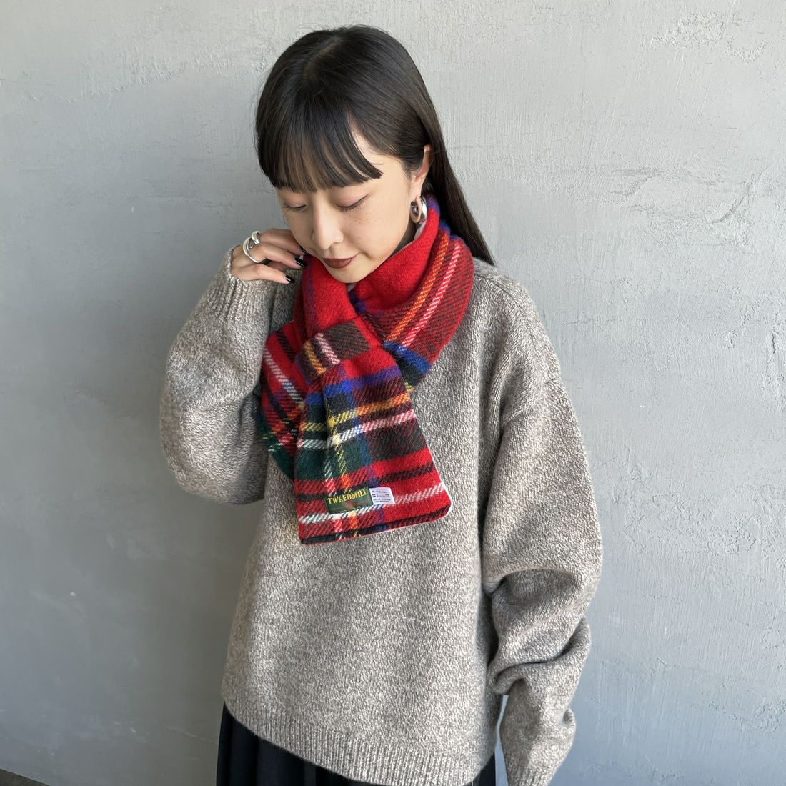 TWEED MILL [ツィードミル] 別注 チェック×フリース リバーシブル差し込みマフラー [17-93-PNWFL-JF] ROYAL STEW