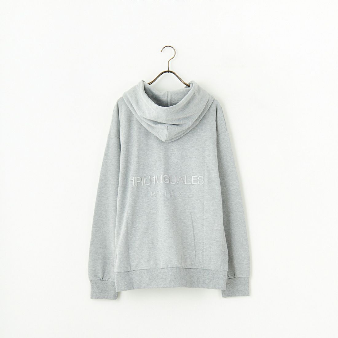 1PIU1UGUALE3 RELAX [ウノ ピゥ ウノ ウグァーレ トレ] 別注 バックロゴ刺繍 スウェットパーカー [USO-24121IN-JF] GRAY