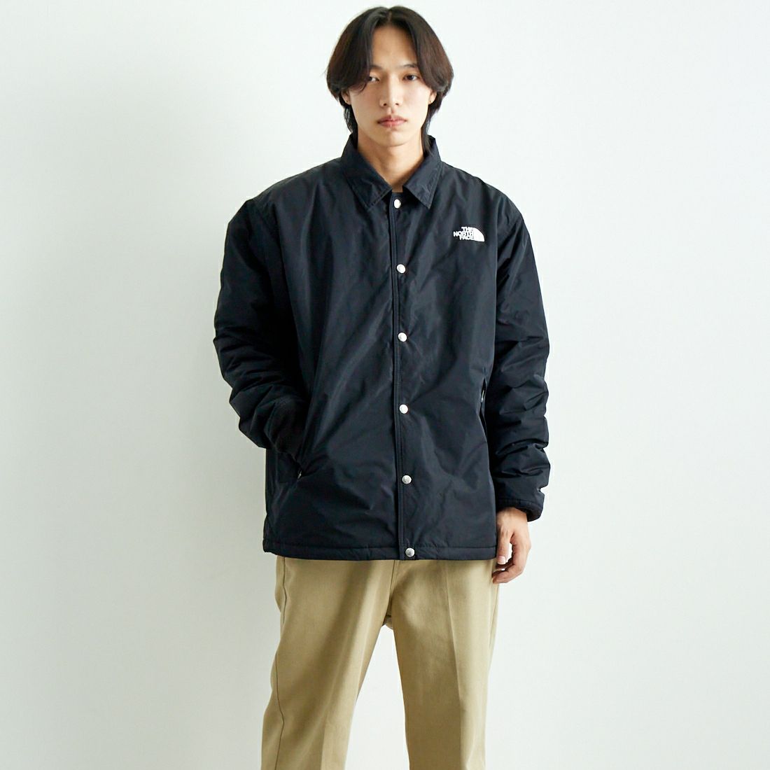 THE NORTH FACE [ザ ノースフェイス] インサレーテッドコーチジャケット [NY82450] K &&モデル身長：179cm 着用サイズ：L&&