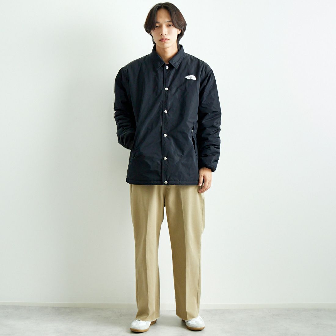 THE NORTH FACE [ザ ノースフェイス] インサレーテッドコーチジャケット [NY82450] K &&モデル身長：179cm 着用サイズ：L&&