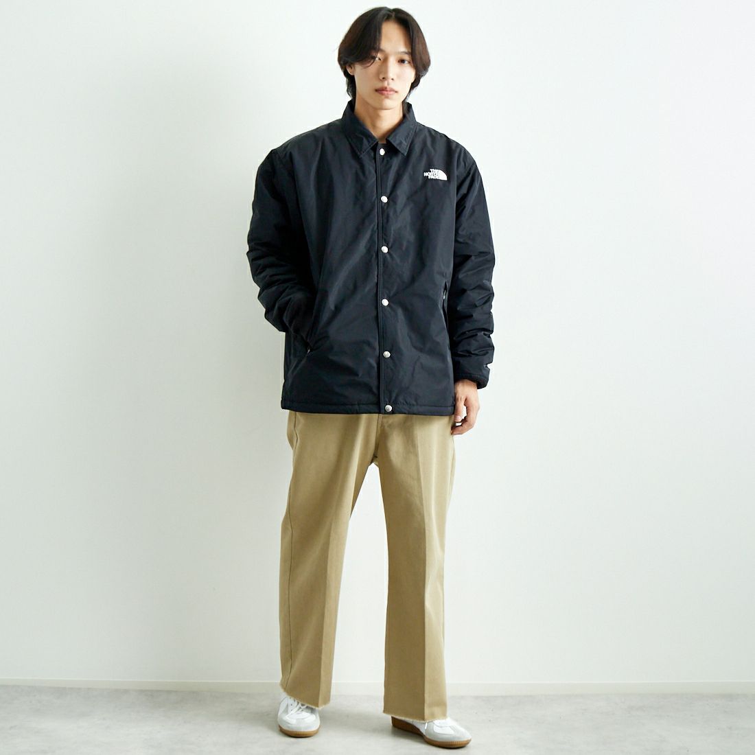 THE NORTH FACE [ザ ノースフェイス] インサレーテッドコーチジャケット [NY82450] K &&モデル身長：179cm 着用サイズ：L&&