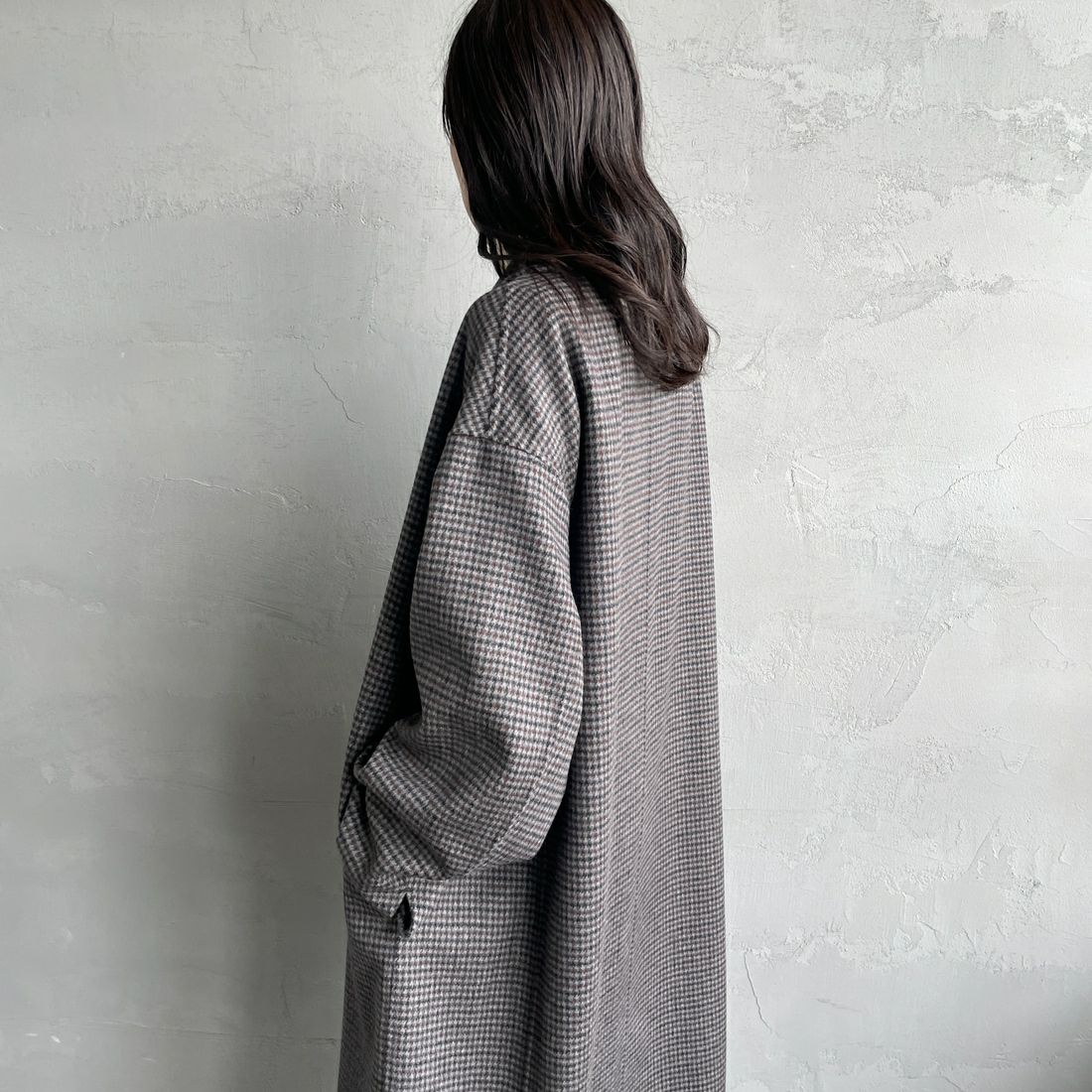 le glazik [ルグラジック] リバーダブル ブレステッドコート [LG-A0451LWW] BLK/BRN GU &&モデル身長：160cm 着用サイズ：36&&