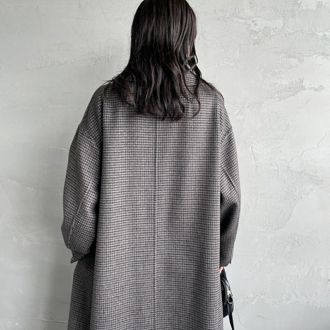 le glazik [ルグラジック] リバーダブル ブレステッドコート [LG-A0451LWW] BLK/BRN GU &&モデル身長：160cm 着用サイズ：36&&