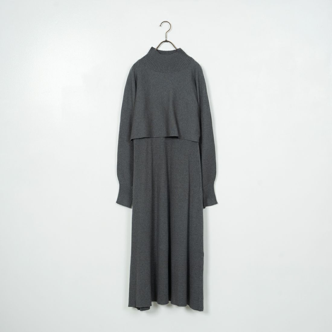 CLOCHE [クロシェ] リブニットセットワンピース [45285666] ﾁｬｺｰﾙ